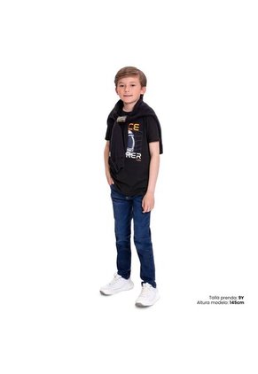 Camiseta Para Niño Proyecty Color Negra