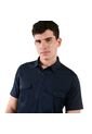 Camisa Para Hombre Manga Corta Garnet Azul de Totto