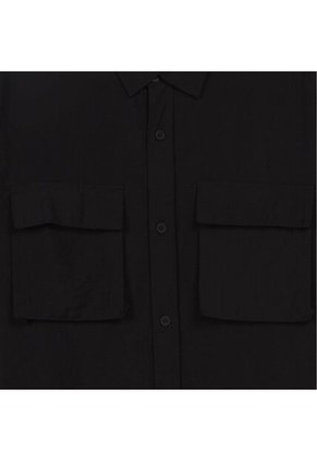 Camisa Manga Corta Derby Para Hombre Negra