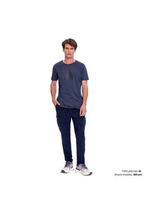 Camiseta Estampada Para Hombre Atena Manga Corta Azul