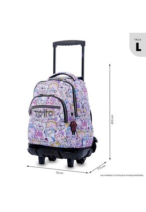 Maleta Para Niña Con Ruedas Porta PC 15.4" Renglón Glitter Rosado