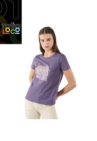 Camiseta Para Mujer Thinky Morada Totto