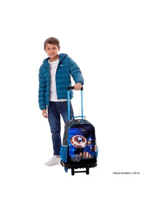 Morral Con Ruedas Niño Avengers Capitán América Grande Gris