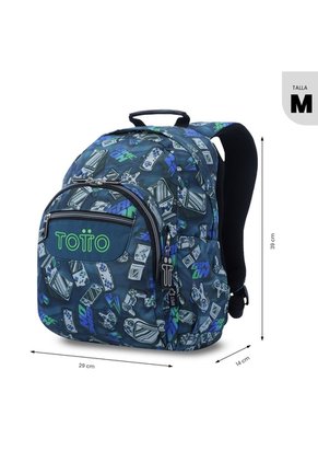 Morral Juvenil Porta PC 13" Gommas Azul