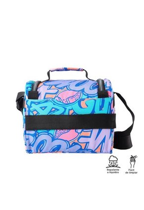 Lonchera Para Almuerzo Pizarra Mujer Azul