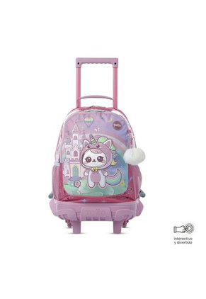 Maleta Para Niña Con Ruedas Magic Spark Mediano Rosado