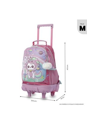 Maleta Para Niña Con Ruedas Magic Spark Mediano Rosado