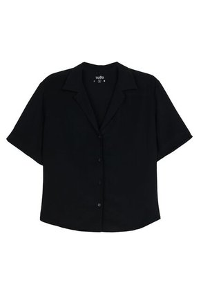 Camisa Manga Corta Brezo Para Mujer Negra