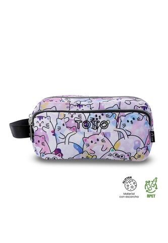 Cartuchera Multiuso Agapec Glitter Grande Rosada Mujer Totto