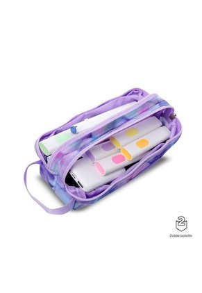 Cartuchera Multiuso Escuadra Grande Morada Mujer