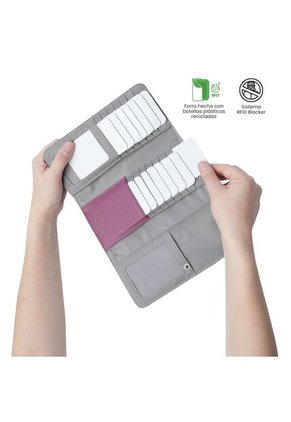 Billetera Para Mujer Smooth Sub Con RFID Blocker Rosada Rose