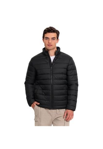 Chaqueta Acolchada Cuello Alto Coloro Negro Para Hombre Totto