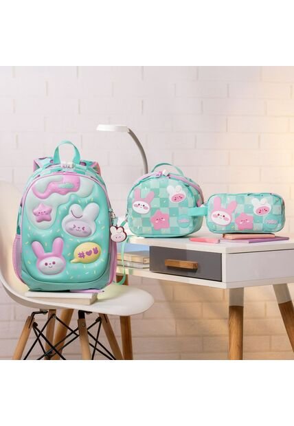 Combo Escolar Morral Bunny Pump + Lonchera Y Cartuchera
