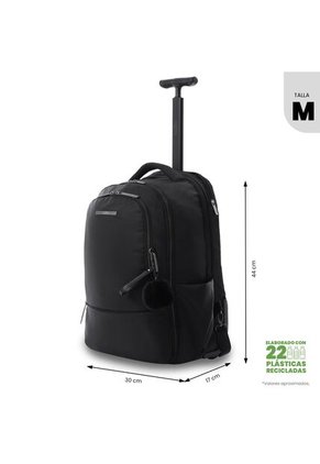 Morral Con Ruedas Para Viaje Trolley Mediano Negro