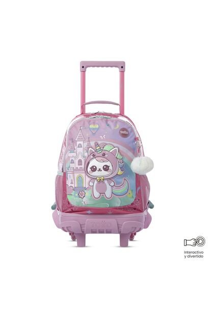 Maleta Para Niña Con Ruedas Magic Spark Mediano Rosado