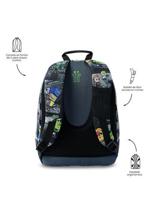 Morral Juvenil Porta PC 14" Rayol Negro