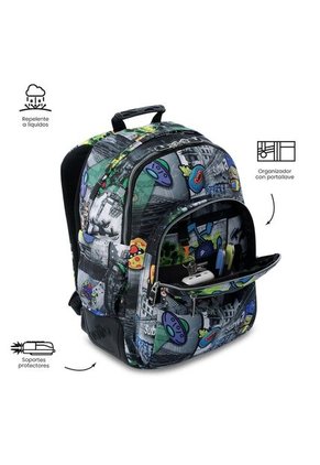 Morral Juvenil Porta PC 14" Rayol Negro