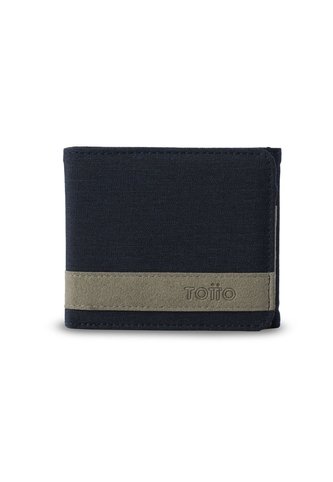 Billetera Hombre Lad Grande Con RFID Blocker Azul Totto