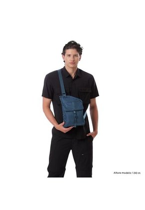 Bolso Para Hombre Ttb Mediano Porta Tablet 10" Azul