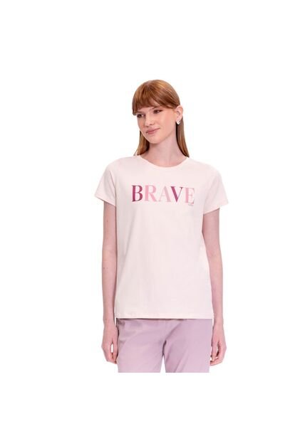 Camiseta Estampada Para Mujer Prime Manga Corta Rosada