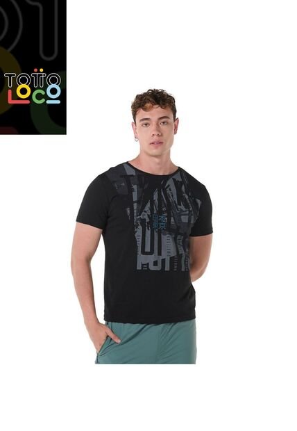 Camiseta Estampada Para Hombre Atena Negra