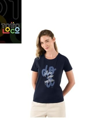 Camiseta Para Mujer Thinky Azul Totto