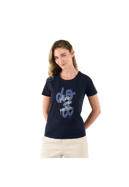 Camiseta Para Mujer Thinky Azul
