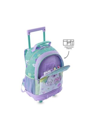 Maleta Para Niña Con Ruedas + Libro Para Colorear Little Magic Azul