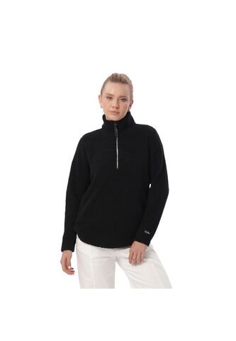 Buzo Con Cremallera Para Mujer Shorel Pullover Negro Totto