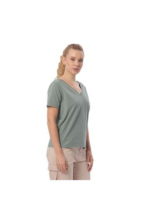 Camisa Para Mujer Unicolor Viny Manga Corta Verde