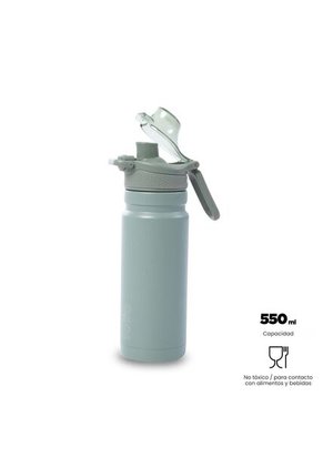 Termo Para Agua Con Tapa Intercambiable Flux 550 Ml Verde