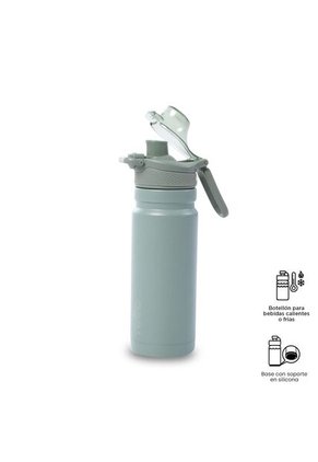 Termo Para Agua Con Tapa Intercambiable Flux 550 Ml Verde