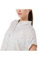 Camisa Manga Corta Lajas Para Mujer Blanca de Totto