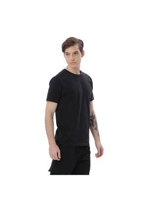 Camisa Para Hombre Unicolor Manne Manga Corta Negra