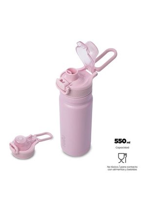 Termo Para Agua Con Tapa Intercambiable Flux 550 Ml Rosado