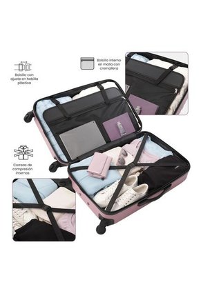 Maleta De 23 Kg 360 Rocka By Totto Mediana Rosada