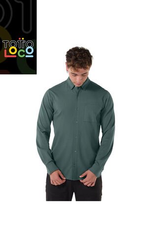 Camisa Manga Larga Pardo Para Hombre Verde Totto