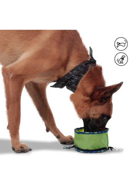 Comedero Bebedero Para Mascotas Portatil Vito Azul