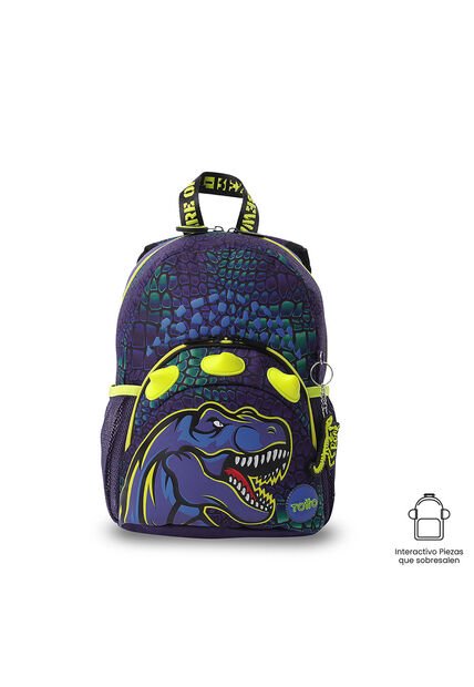 Morral Para Niño Dino Rock Pequeño Azul