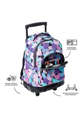 Morral Ruedas Niña Porta PC 15.4" Bomper Renglon Azul