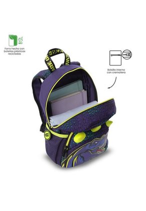 Morral Para Niño Dino Rock Pequeño Azul
