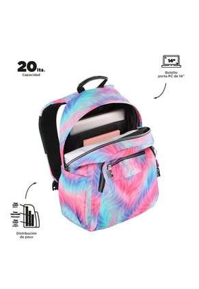 Morral Mujer Acuarela Glitter Escolar Rosado