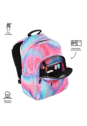 Morral Mujer Acuarela Glitter Escolar Rosado