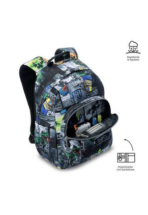 Morral Juvenil Porta PC 13" Gommas Negro
