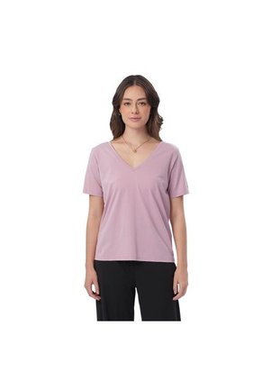 Camisa Para Mujer Unicolor Viny Manga Corta Rosada