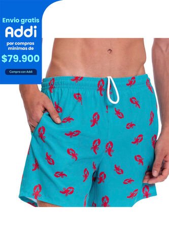 Pantaloneta Estampada Para Hombre Lown Verde Totto