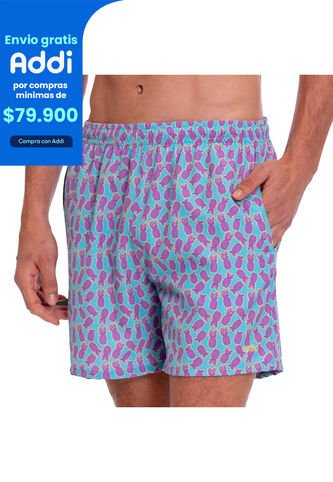 Pantaloneta Estampada Para Hombre Lown Azul Totto