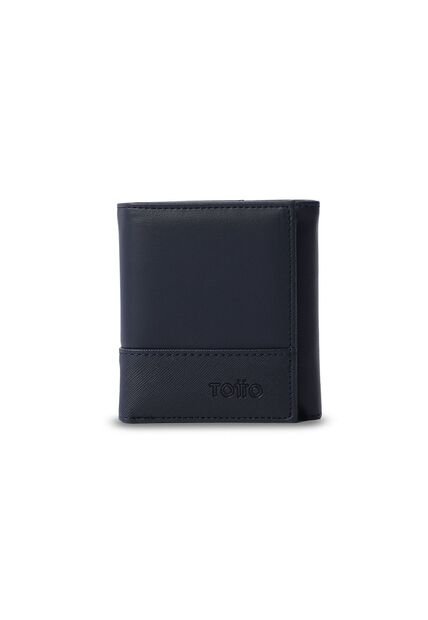 Billetera Hombre Saffiano Grande Con RFID Blocker Azul