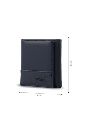 Billetera Hombre Saffiano Grande Con RFID Blocker Azul