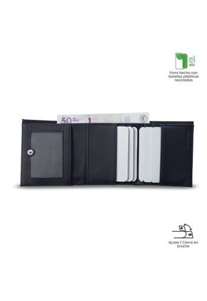 Billetera Hombre Saffiano Grande Con RFID Blocker Azul